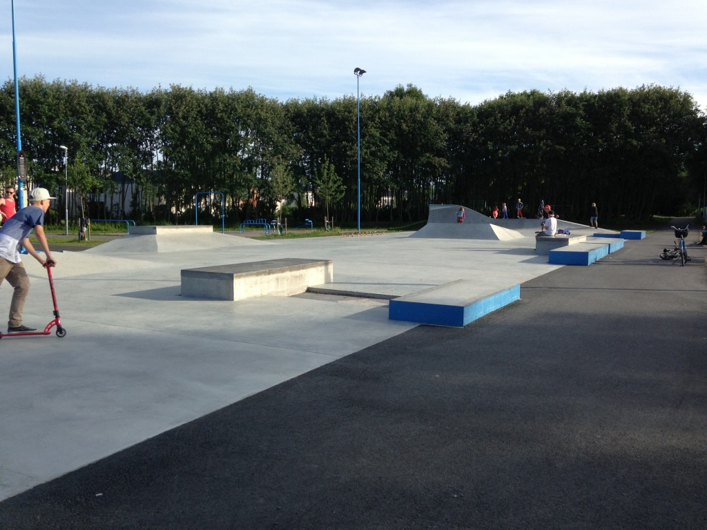 Skateboardramp / skateboardbana i Kapellgärdsparken, Uppsala